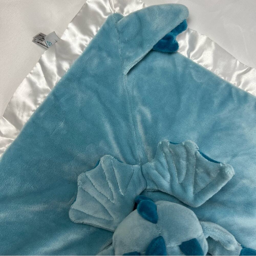 Douglas Baby Dragon Lovey Security Blanket Baby Plushie Fleece Blue Soft Lovie - Picture 7 of 11